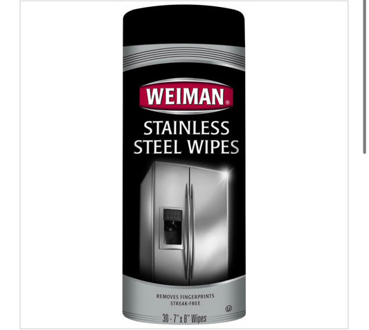 WEIMAN STAINLESS STEEL WIPES 30ct