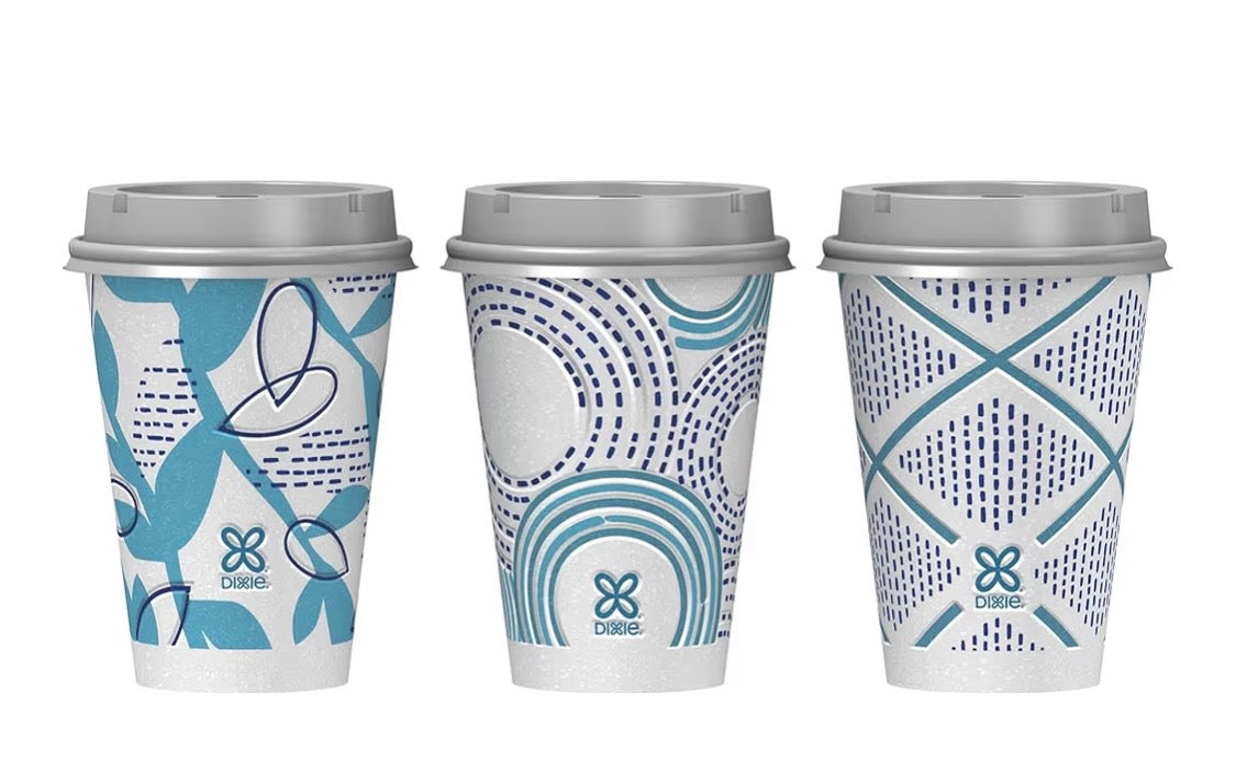 Dixie To Go Paper Coffee Cups With Lids, 12 oz, 26 ct, Disposable Insulated Paper Cups for On-The-Go Hot or Cold Beverages