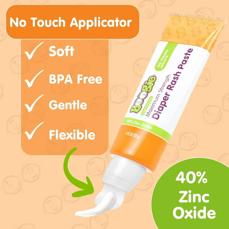 Boogie Maximum Strength Diaper Rash Cream, Fragrance-Free, 4 fl oz with Spatula Applicator