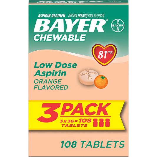 BAYER three pack, original flavor, pain, relief