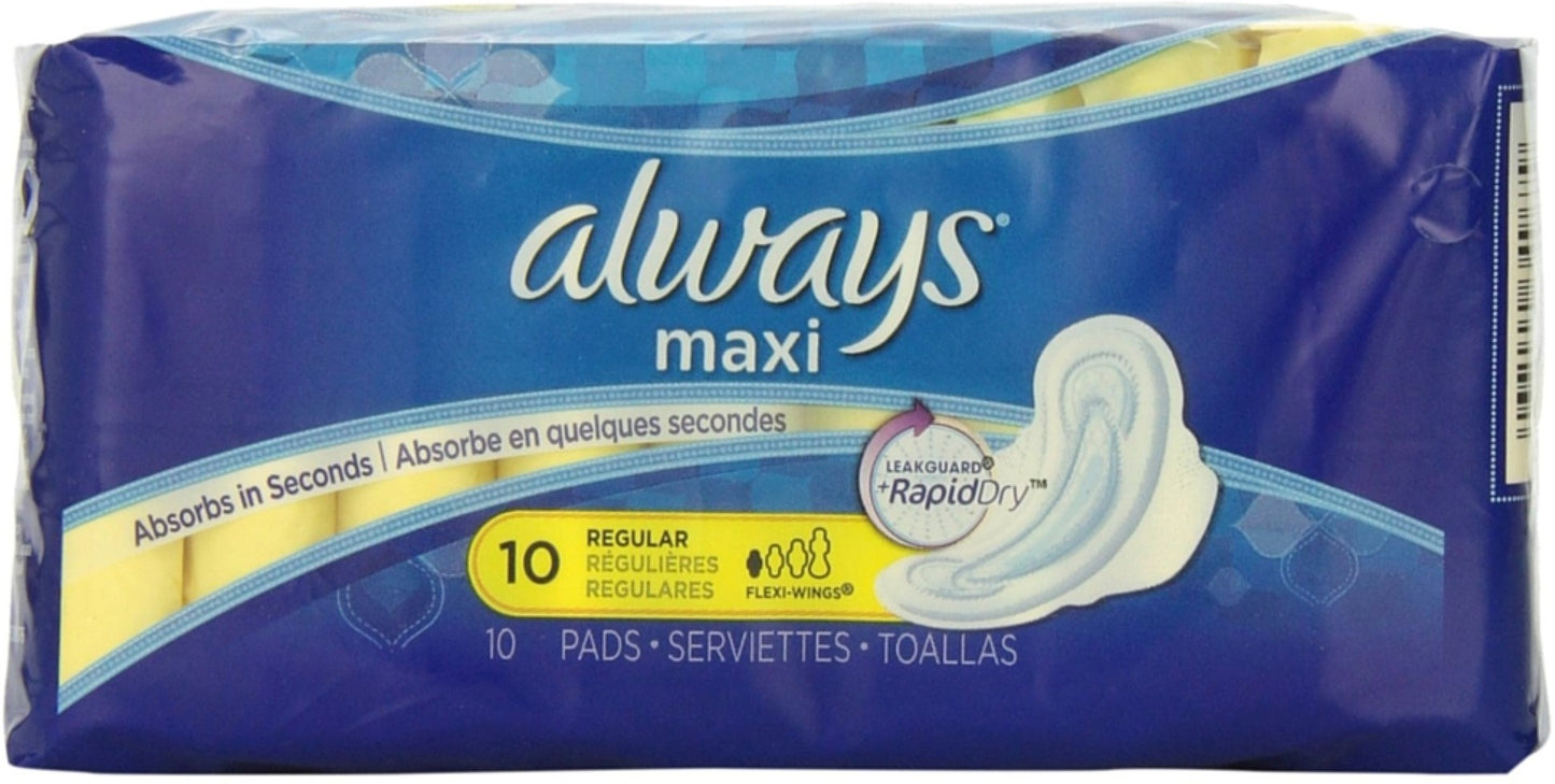 Always maxi pads, 10 pack