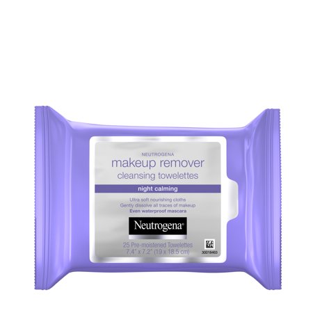Neutrogena Makeup Remover Night Calming Cleansing Face Wipes, 25CT