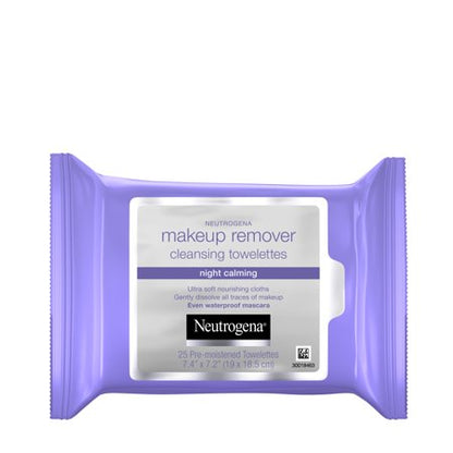 Neutrogena Makeup Remover Night Calming Cleansing Face Wipes, 25CT