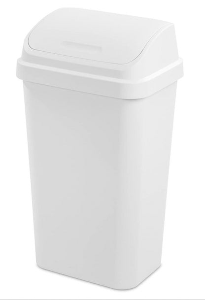 Trash can kitchen WASTE/COV-52qt-SWING TOP- WHITE