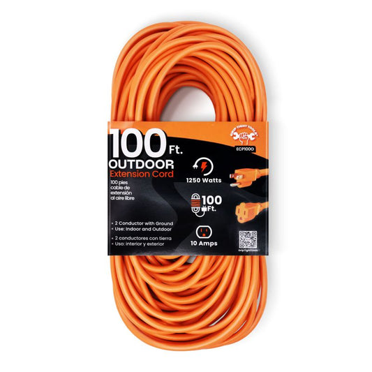 100 FT Outdoor Extension Cord, 16-3 SJT, Orange