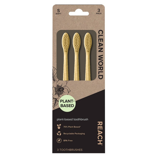 Plant-based reach toothbrushes