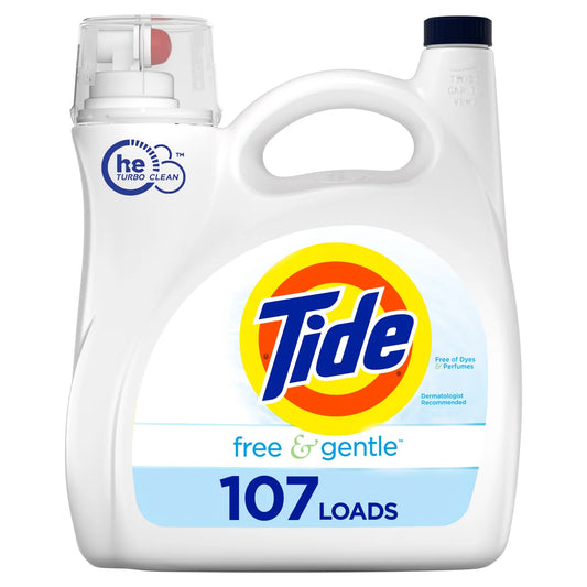 Tide Free & Gentle Liquid Laundry Detergent 107 loads - 154oz