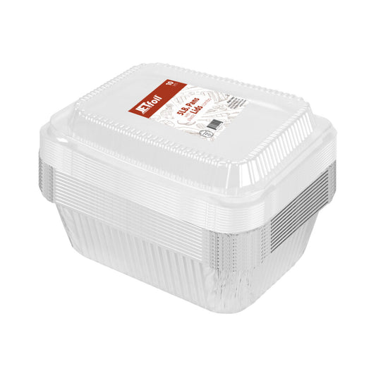 5lb. Pans Aluminum Pans With Plastic Lids (10 Count)