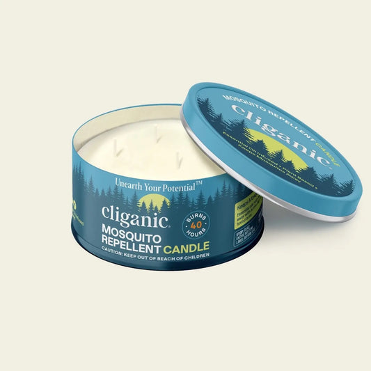 Cliganic Natural Mosquito Repellent Candle (Large 22oz) | Citronella, DEET Free, Essential Oil Infused for Outdoor, Camping | Burns 40 Hours