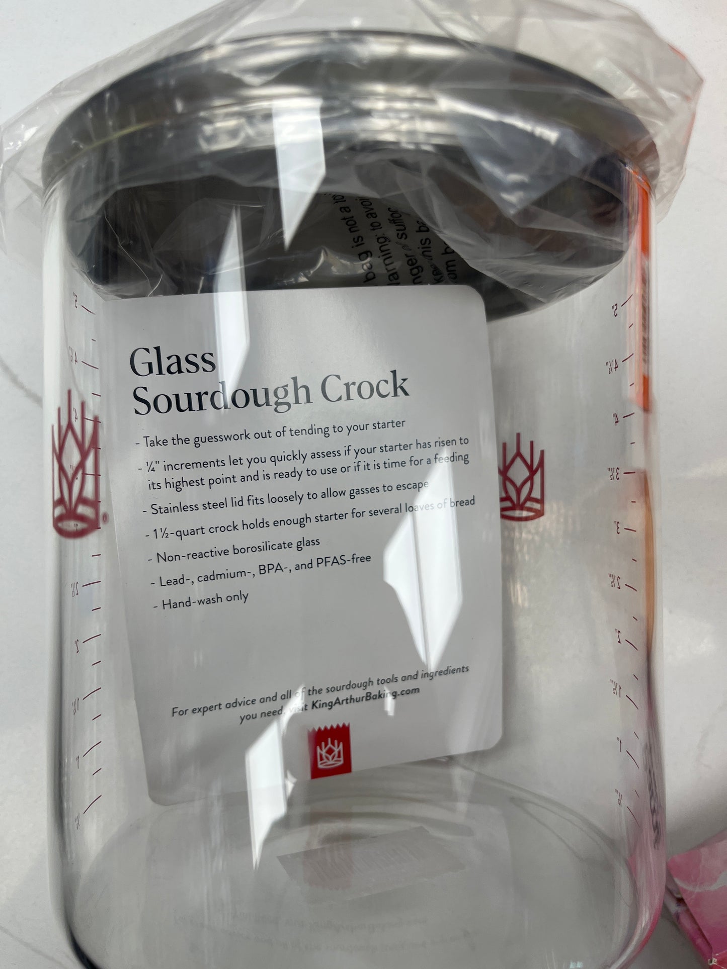 Glass sourdough crock