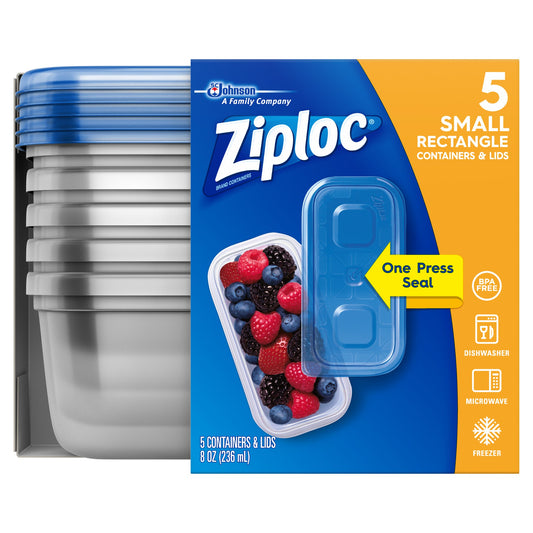 Ziploc Small Rectangle 8oz 5pc