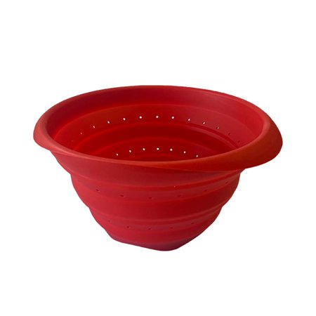 Collapsible colander red