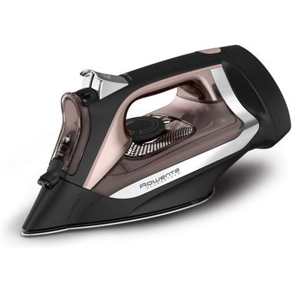 Rowenta Access Stainless Steel Soleplate Steam Iron with Retractable Cord, Powerful Steam Diffusion, Auto-Off and Anti-Drip, 1725 Watts, Black Clothes Iron, DW2459