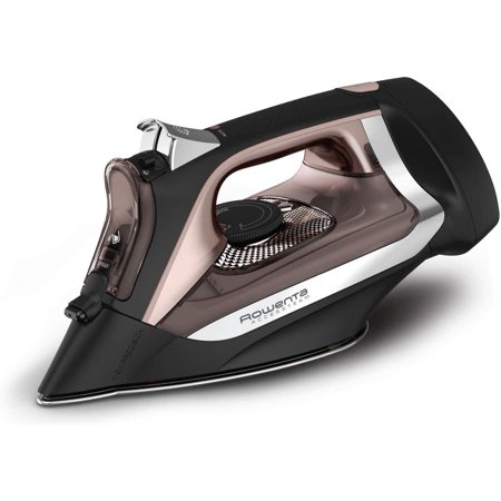 Rowenta Access Stainless Steel Soleplate Steam Iron with Retractable Cord, Powerful Steam Diffusion, Auto-Off and Anti-Drip, 1725 Watts, Black Clothes Iron, DW2459