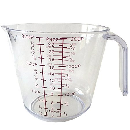Plastic measuring cups 24 ounces 3 cups