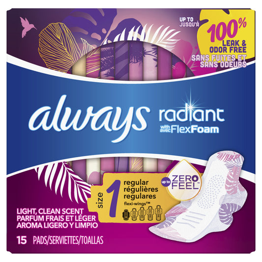 Always zero feel size 1 15 pads