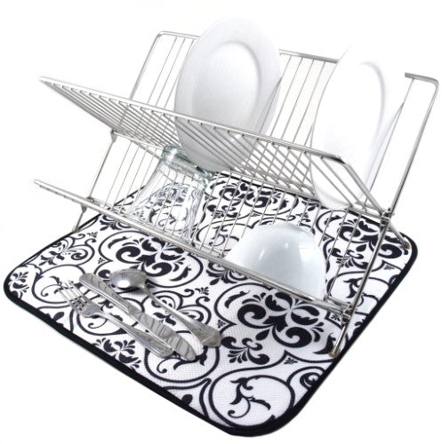 Dish Drying Mat Damask