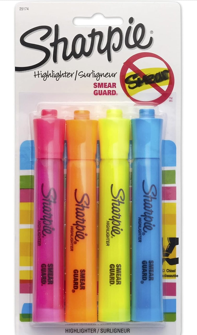 Sharpie Highlighter 4pk