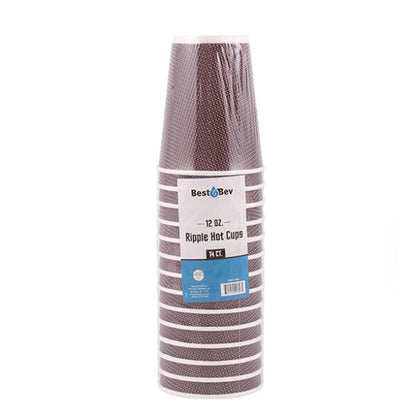 12oz Ripple Cups Brown (14 Count)