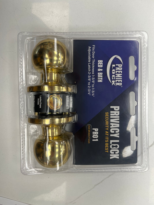 Bed and Bath privacy lock gold door knob
