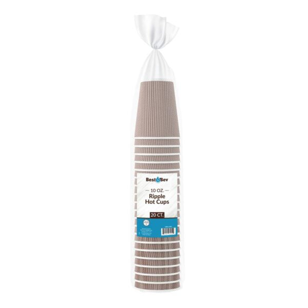 10oz Ripple Cups Brown (20 Count)