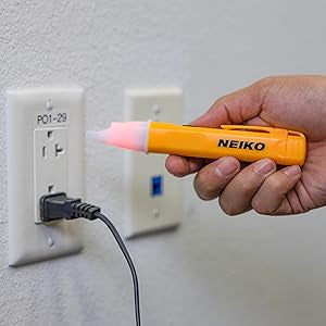 NEIKO 40524A Electrical Tester, Non Contact Voltage Tester, AC Voltage Detector, 50/60Hz Circuits, Dual Range 12V-48V / 48V-1000V, Electric Tester Pen, Electricity Tester Tool, Audio & LED Indicator