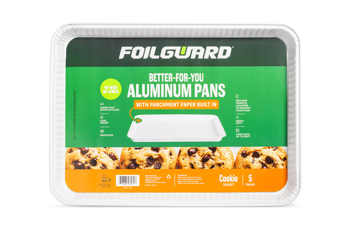 Aluminum cookie Sheet pans with parchment paper built-in 5 pack ￼