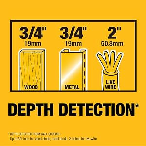 DEWALT Stud Finder, 3/4", Locate Framing Studs Efficiently with LED Arrows, Ideal for Wood and Metal, AAA Batteries Included (DW0100)