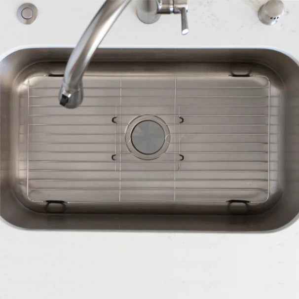Stainless Steel Sink Protector With Coated Feet  24x12