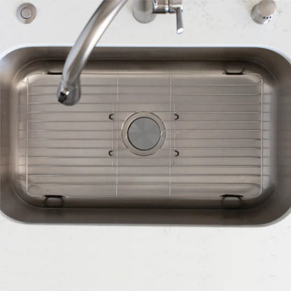Stainless Steel Sink Protector With Coated Feet  24x12