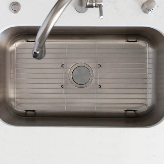 Stainless Steel Sink Protector With Coated Feet  24x12