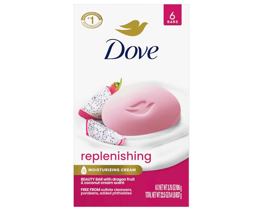 Dove Bar Soap 6 Count Dragon Fruit for Deep Nourishment for Calm, Replenished Skin 3.75 oz