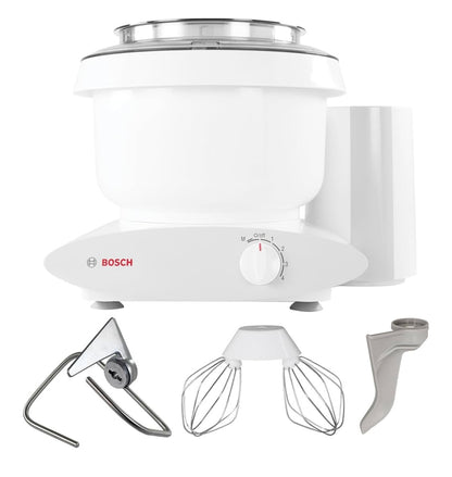 Bosch Universal Plus Stand Mixer 500 Watt, 6.5 Quarts with Wire Whips, Dough Hook & NutriMill Dough Hook Extender Bundle