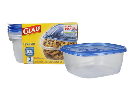 GLAD family size extra Large square containers 104oz￼
