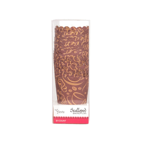 Scalloped coffee Small Baking Cups (20 Count)