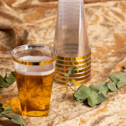 10oz Square Gold Rim Tumblers (20 Count)