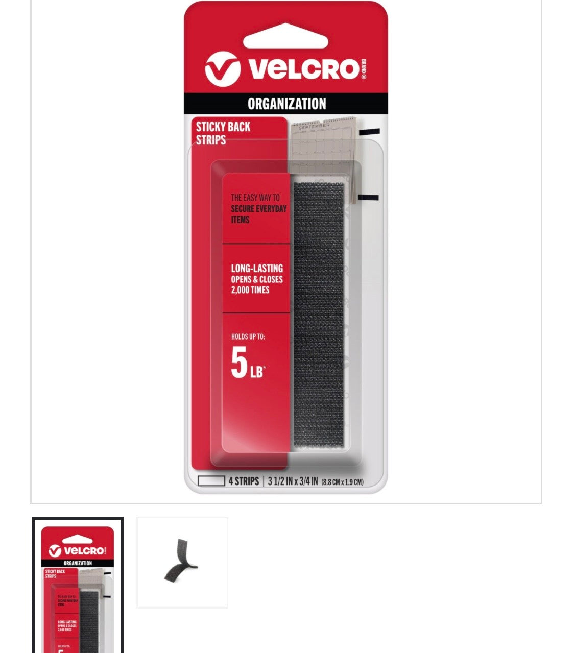 VELCRO-3/4 x 3.5″ STRIP-CD/4- BLACK