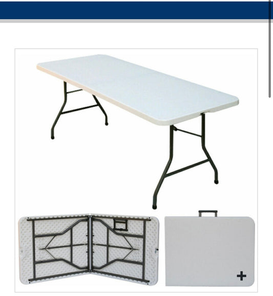 TABLE/FOLD IN HALF-PLASTIC- 30 x 96