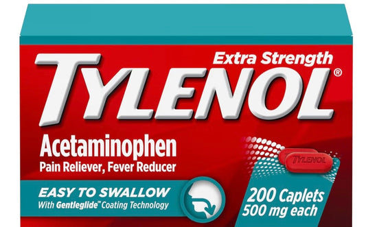 Tylenol Extra Strength Easy to Swallow Acetaminophen, Pain Reliever & Fever Reducer Coated Caplets for Adults with Gentleglide Technology, 500 mg Extra Strength Acetaminophen, 200 ct