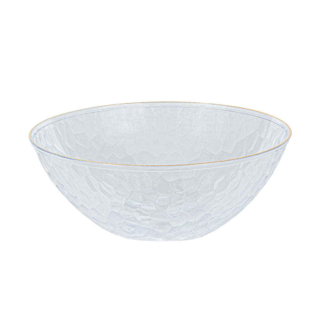 Hammered Bowls 12oz Clear/ Gold Rim (10 Count)