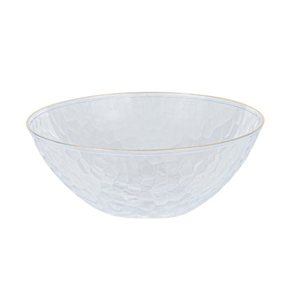 Hammered Bowls 12oz Clear/ Gold Rim (10 Count)