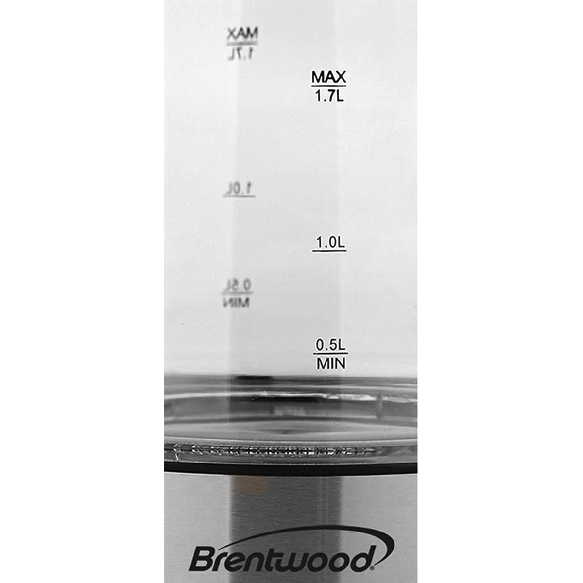 Brentwood 1.7L Tempered Glass Electric Tea Kettle in Black