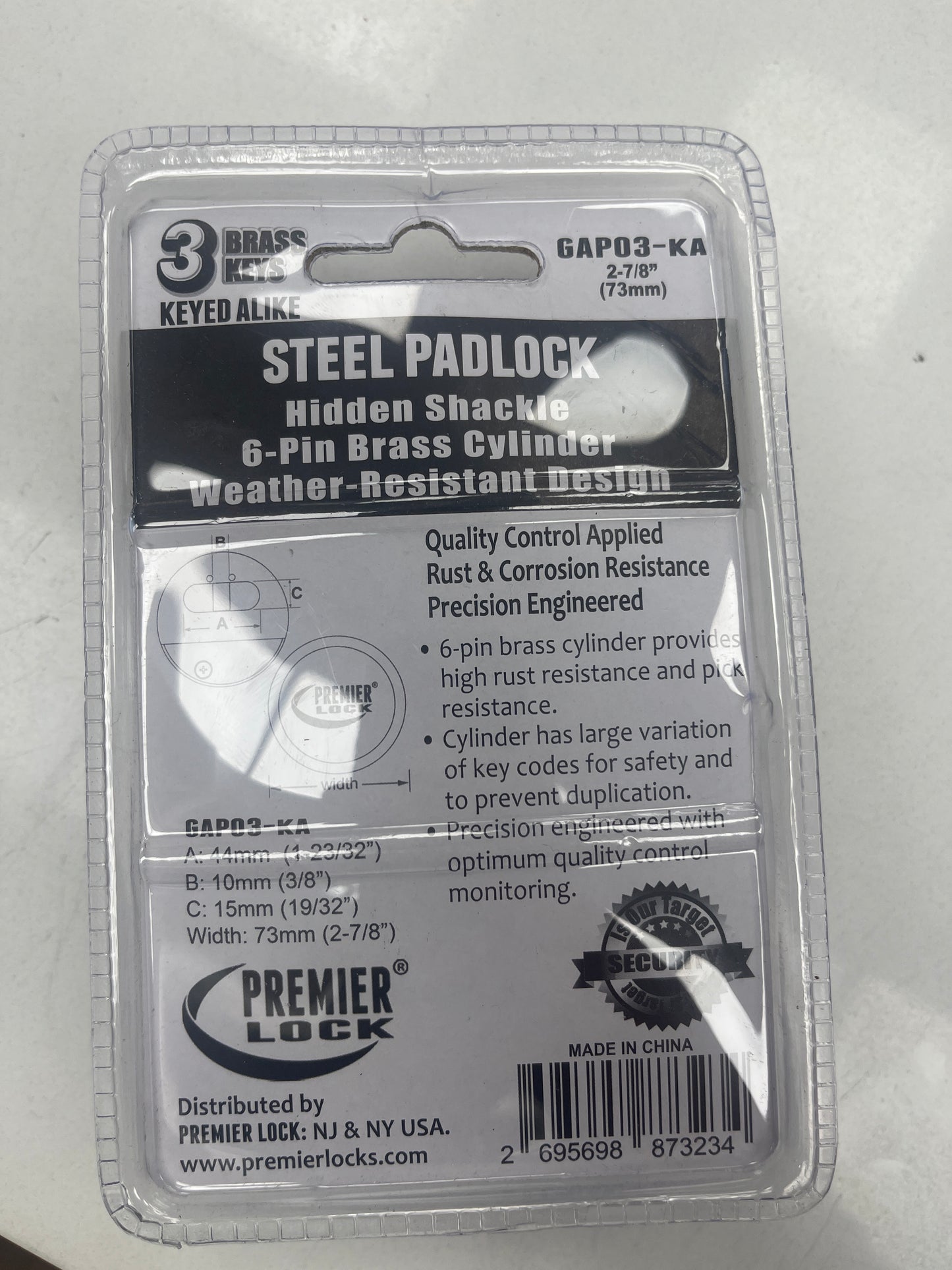 Steel padlock