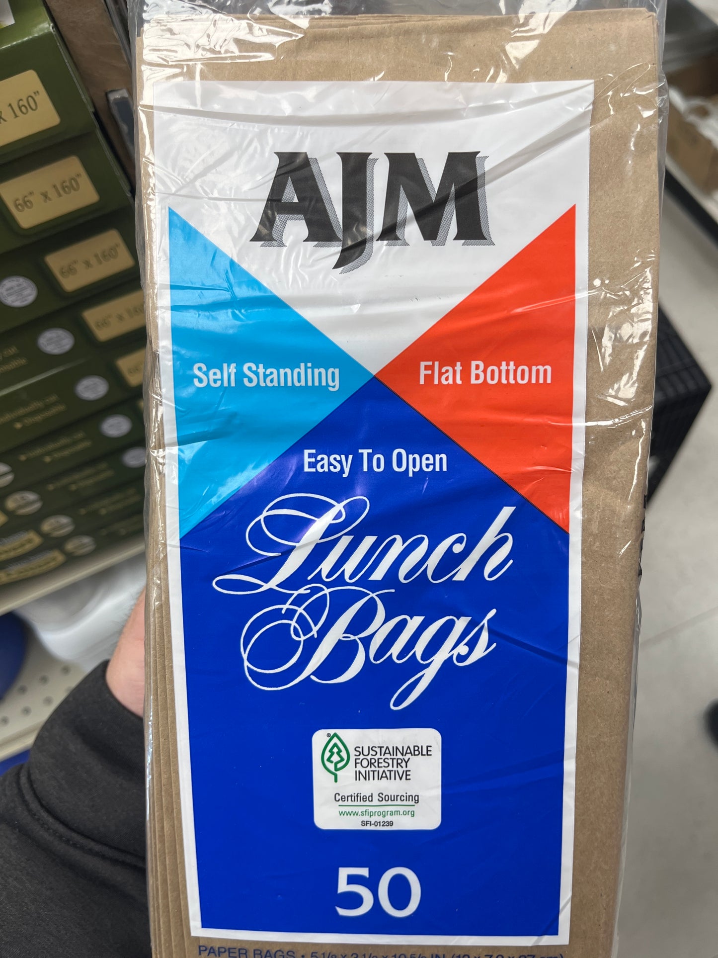 Self standing brown lunch bags 50 count