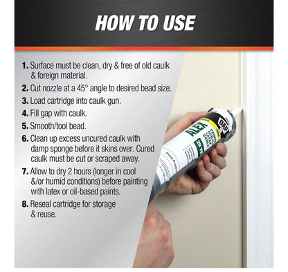 DAP Alex Painter's Acrylic Latex Caulk, White, 10.1 Oz (7079818670)