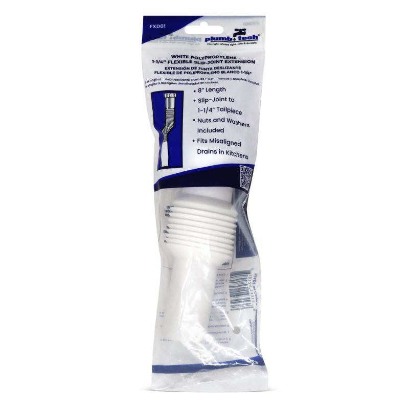1-1/4" x 8" Flexible Slip-Joint Extension