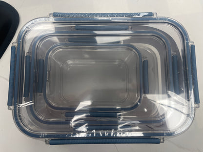 Six piece rectangle food storage containers