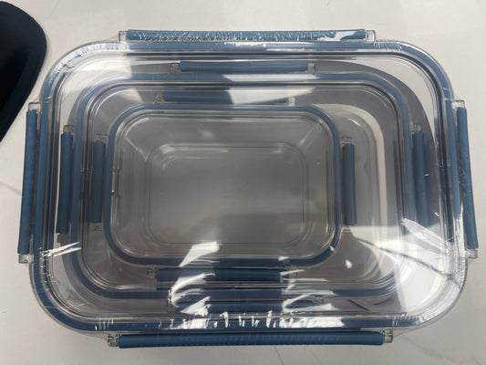 Six piece rectangle food storage containers