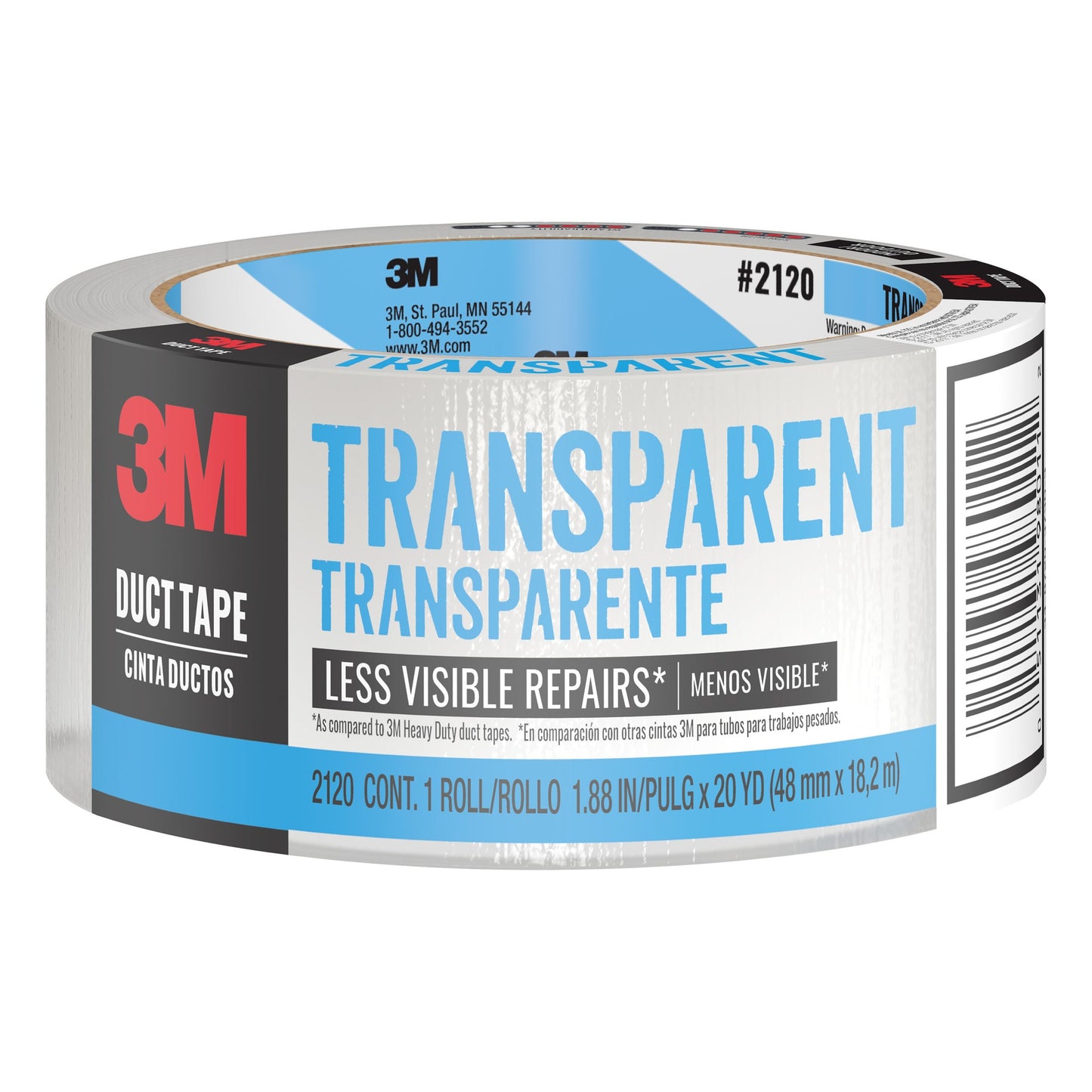 3M Clear Duct Tape 2"x20yd