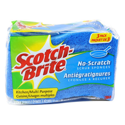 Scotch Brite Non-Scratch 3pk Blue sponges